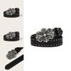 Панк Кожаный Ремень Для Мужчин С Клепками И Пряжкой Повседневный Поясной Аксессуар Для Хип-Хоп Стиля