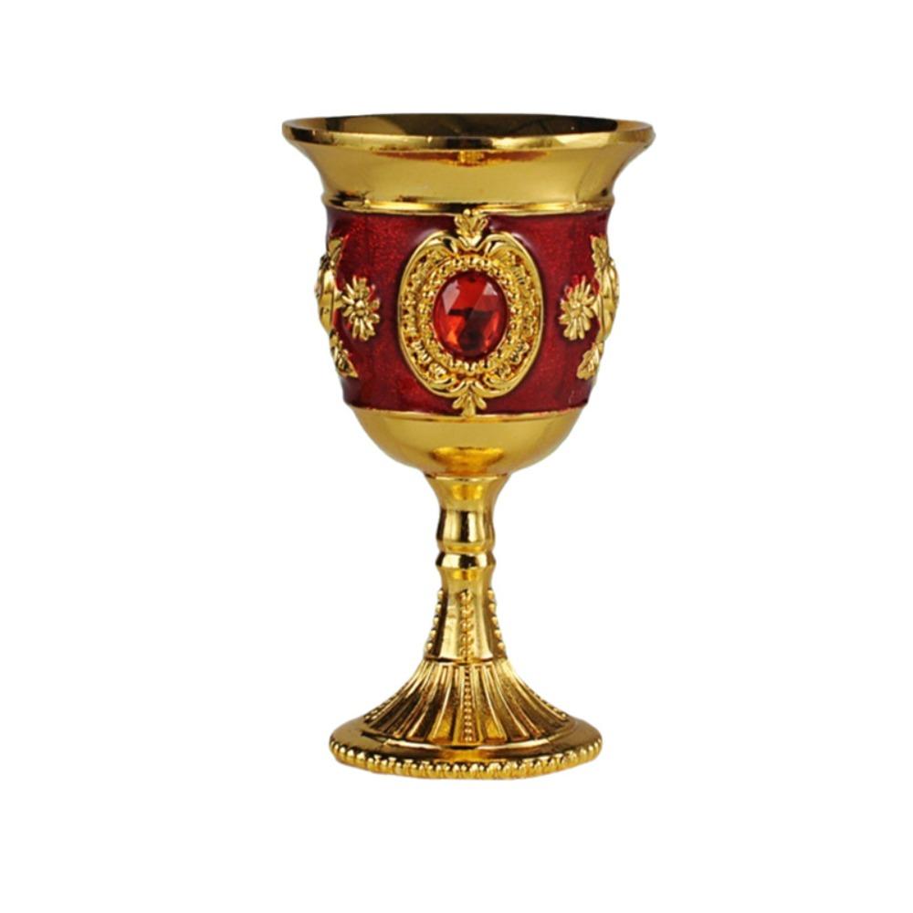 Zinc Zinc Zinc Alloy Medieval Rose Embossed Goblet Vintage Liquor Cup Luxurious Spirits Cup Bar