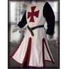 S~4XL Plus Size Men Medieval Cosplay Costume With Belt Robes Templar Knight Crusader Surcoat Long Sleeve Reenactment
