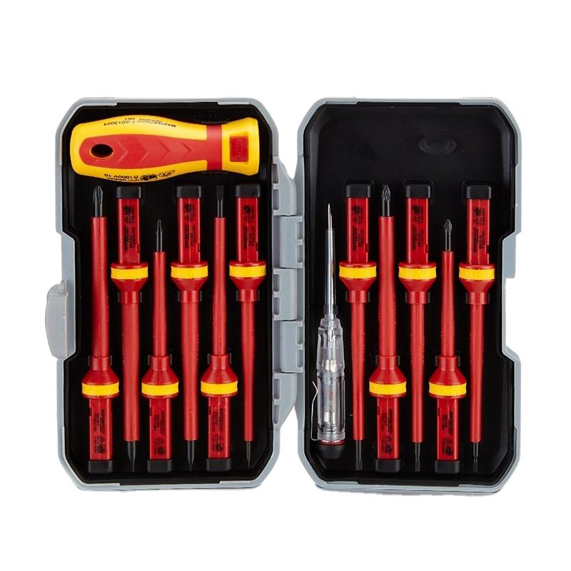 High Quality 13-Piece 1000V VDE Insulated Chrome Vanadium Steel Screwdriver Set Adjustable Wrenches Hand Customizable OEM Hard