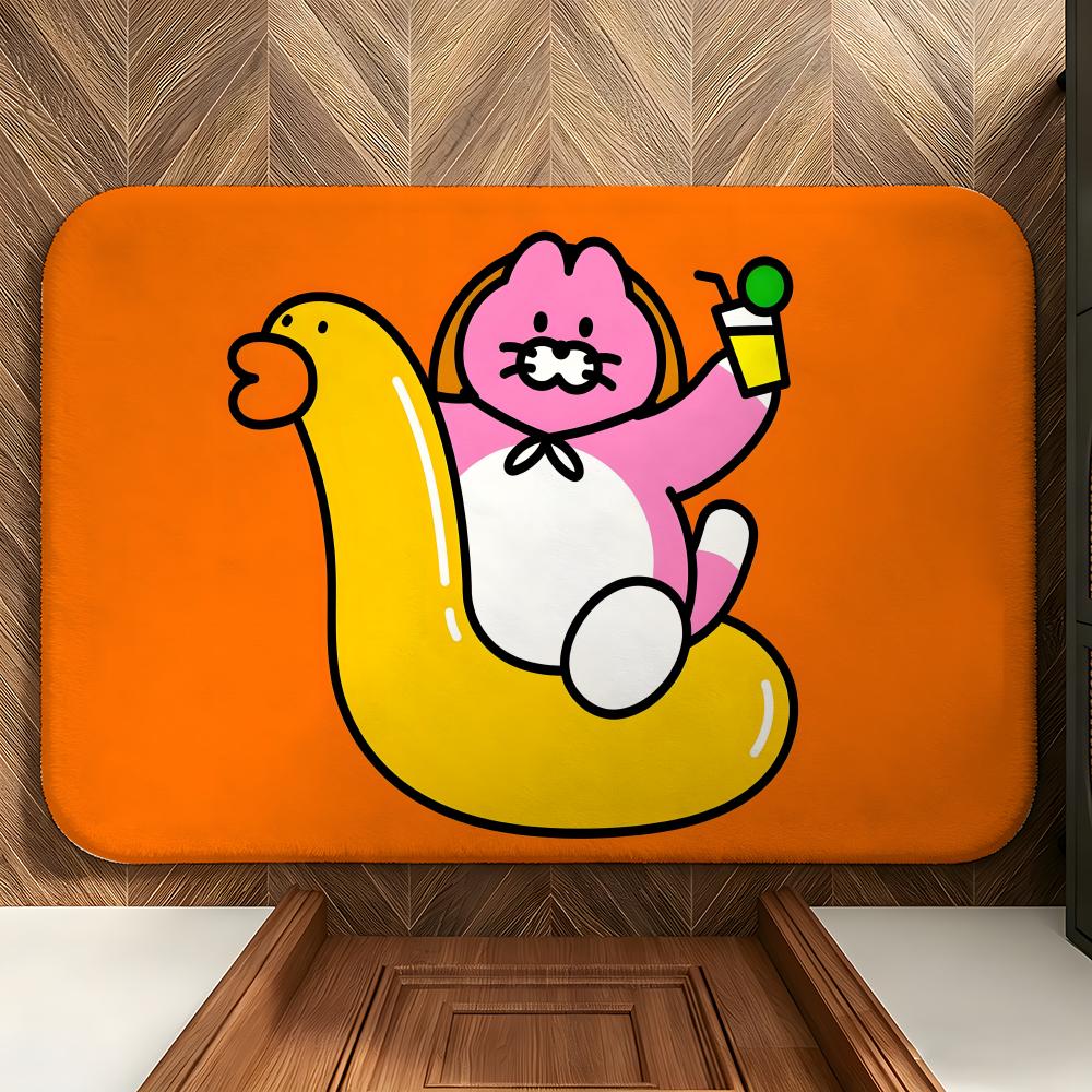 Festival C-Cat D-Day Floor Mat Soft Flannel Floor Mat Suitable for Entryways, Living Rooms, Bedrooms, and Bathrooms
