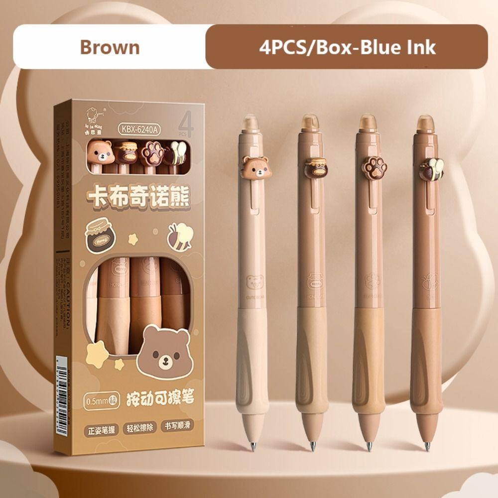 4 шт./кор. 0,5 мм черная/синяя стираемая ручка-ручка с нажимным типом нейтральная ручка для письма школьный офис