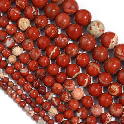 Красные яшмы 4, 6, 8, 10, 12 мм, круглые каменные бусины, свободные бусины для изготовления ювелирных изделий, модные аксессуары, 15 дюймов, сделай сам