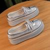 Platform Single Shoes Women's Xiaobai In the Summer of 2024 New Breathable Retro One-pedal Lazy Height Increase Casual Shoes Explosion