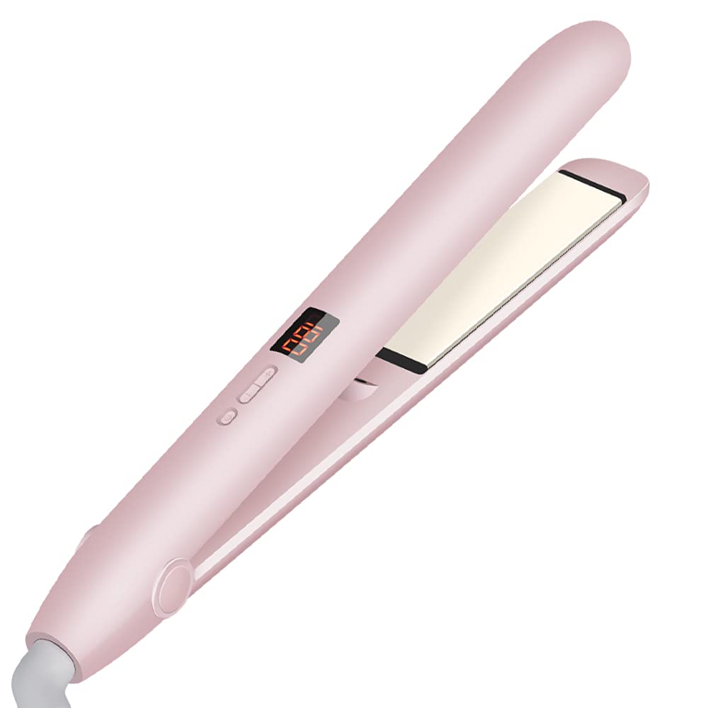 Masvan Hair Straightens and Curls Popular Hair Straightener for Day or Birthday Negative 17 Temperature International PSE Pink 2-Way Straightener,
