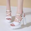 Ankle Summer Women's Sandals Buckle Solid 2024 High Quality Shoes Female Strap Slingbacks Women's Sandals Sandálias Femininas