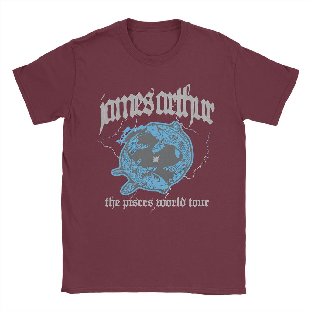 Mens Vintage Pisces James Arthur Pisces World Tour Dublin T Shirt 100 Cotton Clothes Cool Tee Shirt Plus Size TShirts