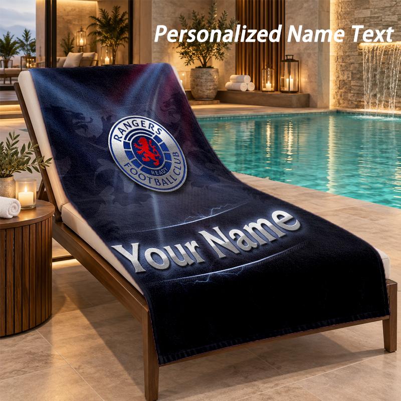 Custom Text Rangers FC Print Beach Towel Large Towel For Home Bathroom Beach