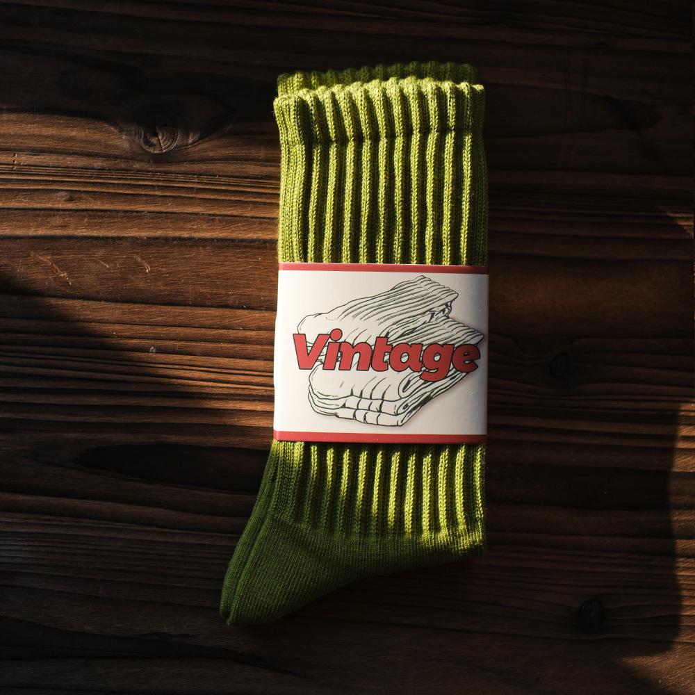 Носки средней длины Ami Khaki Retro Cotton - унисекс, осенне-зимний стиль