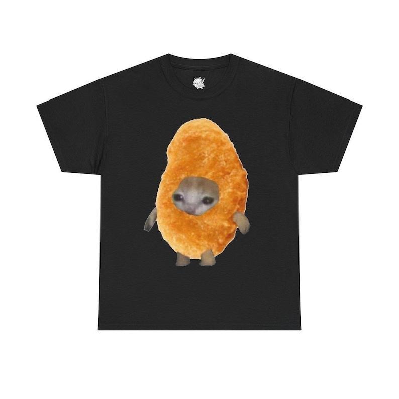 Meme Cat Chicken Nugget Graphic Boxy Unisex T-Shirt