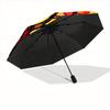 1pc Autumn Tree Pattern Automatic Opening/Closing Folding Umbrella with 35 Ribs, Plastic Handle, Windproof Portable Sunshade Umbrella y250726075