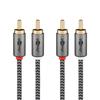 GOOBAY Аудиокабель 2 штекера RCA позолоченные нейлоновая оплетка 2 м