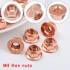 12Pcs Hex Manifold Flashed Exhaust M8 Nut Copper 8mm Nuts High Temperature Nuts
