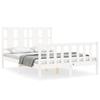 VidaXL Bed Frame with Headboard White 140x200 Cm Solid Wood 3192232