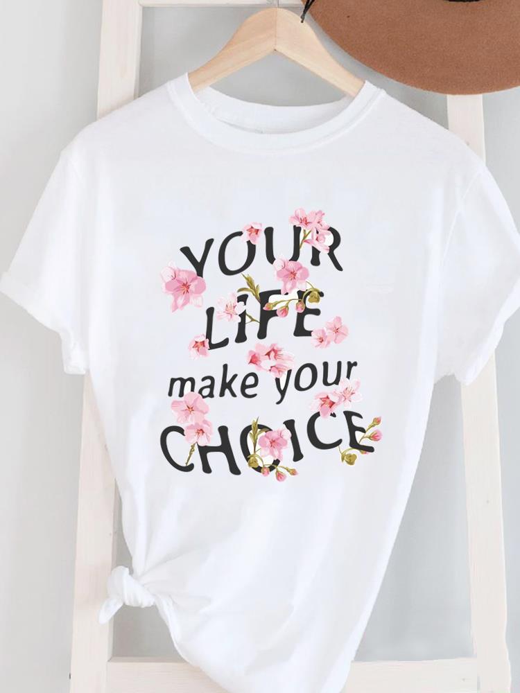 (Asian Size) Love Trend Cute Women's Top T Female Print Short Sleeve T-shirts Fashion O-neck Casual Clothing Graphic Tee