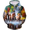 Fashion New Horse Animal 3D Print Hoodie Men Women Casual Hoodies Oversized Hoody Pullover Hooded Sweatshirts Kids Tops Clothing