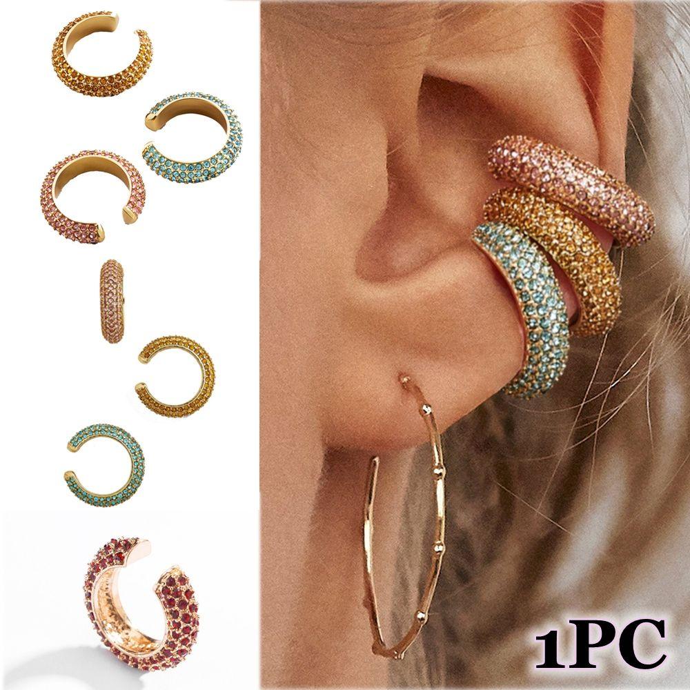 Gift Jewelry No Pierced Cubic Zirconia Ear Cuff No Piercing Earrings CZ Cuff Earrings Rhinestone