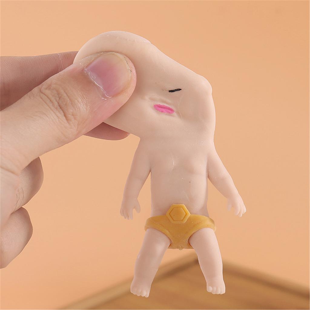 Squeeze Fidgets Baby Doll Toy TPR Stretching Toy Soft Anti-Stress Reliable Party Favor Pressure Release Toy Office Prank Toy