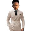 Boys Suit 2 Pieces Blazer Pants Double-Breasted Notch Lapel Jacket Slim Fit Casual Tuxedos For Wedding