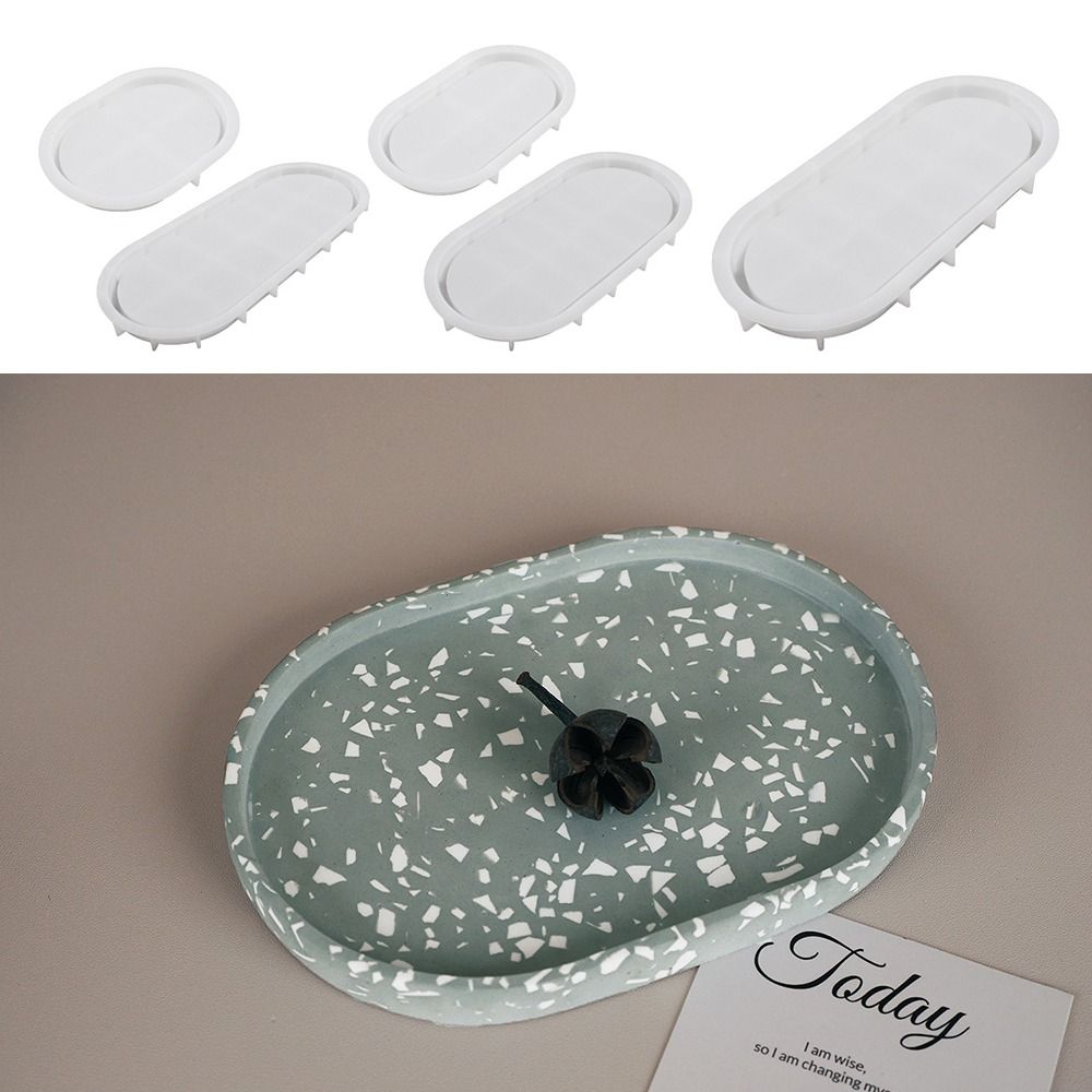 Овальная форма для подноса, силиконовая кристаллическая эпоксидная форма для хранения ручной работы, украшение для дома