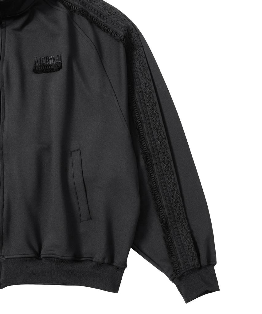 AJOBYAJO [Set] Multi Lace Trim Raglan Track Set-Up [Black]