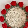 Набор для вязания крючком подставки под стакан с дизайном букета роз, материал из пряжи, устойчивой к усадке, трансформируемая подставка под стакан в виде цветка, подарок ручной работы на день рождения