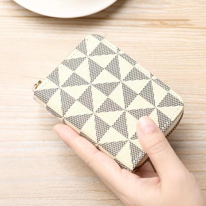 Портативная сумка-карман для карт на молнии с ретро-принтом, женский короткий кошелек, многофункциональный, высококачественный, портативный, женский, с удостоверением личности, кредитной картой, нулевой кошелек