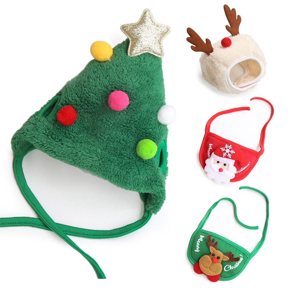 MY# Antler Dog Hat Fashion Design Puppy Scarf Bibs for Holiday Party Pet Accesso