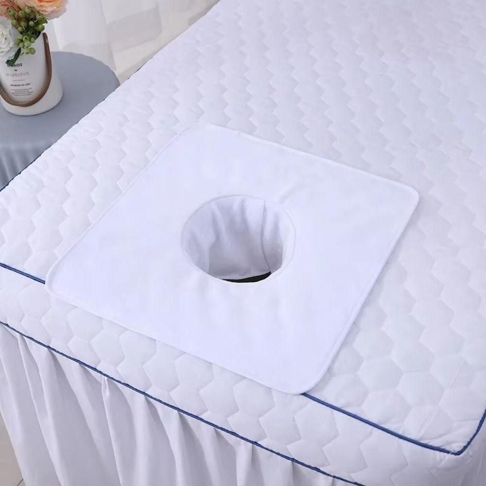 Утолщенное массажное полотенце для лица Мягкое дышащее полотенце для салона красоты с отверстием Однотонное полотенце для SPA-массажа Личная гигиена