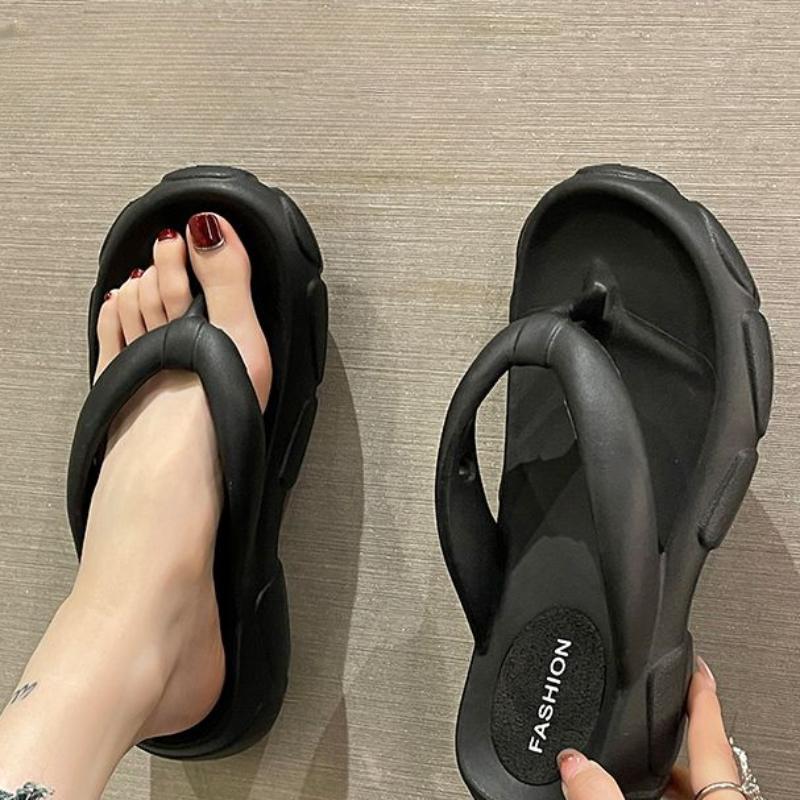 Женские тапочки и босоножки на каблуке, лето 2024, толстые шлепанцы, шлепанцы на платформе для пляжа, новый стиль 39, оптовая продажа