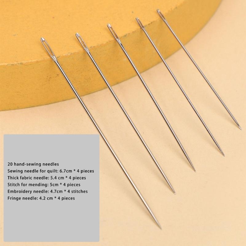 Retractable Magnetic Needle Holder Box with Thread Unpicker Large Eye Needle Thimble Multifunctional Sewing Tool Set