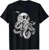 Octopus Skull Monster Kraken Cthullhu Skull Cool Tee T-Shirt Retro Streetwear High-quality Crew-neck Short-sleeved Men's T-shirt