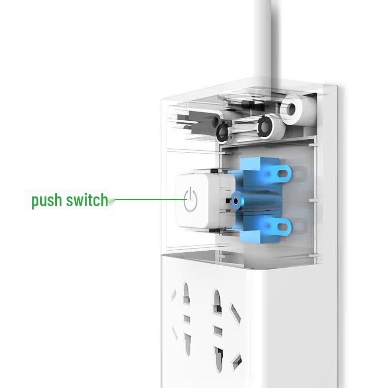 Deli 18284 Power Strip with 6 Outlets and 3 USB Ports CN plug (adapter included)