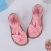 Kids Fashion Girls Sandals 2024 New Bow Versatile Open-toe Breatheable Simple Platform Casual Shoes Hook & Loop Princess Shoes