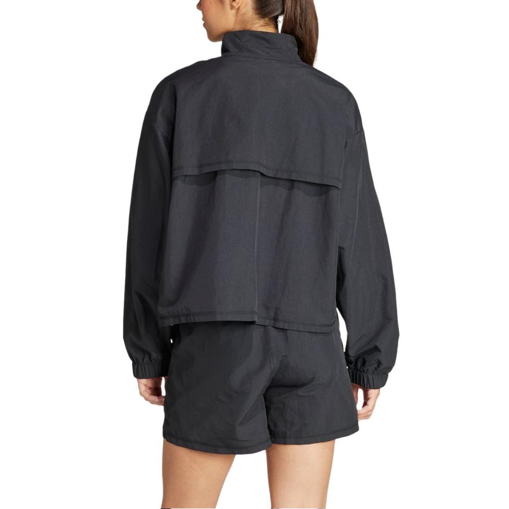 Adidas Gametime Track Suit Loose Fit Long Sleeve Stand Collar Zipper Mid Waist Elastic Five Point Pants Casual Set Women Tracksuits Black IN1839