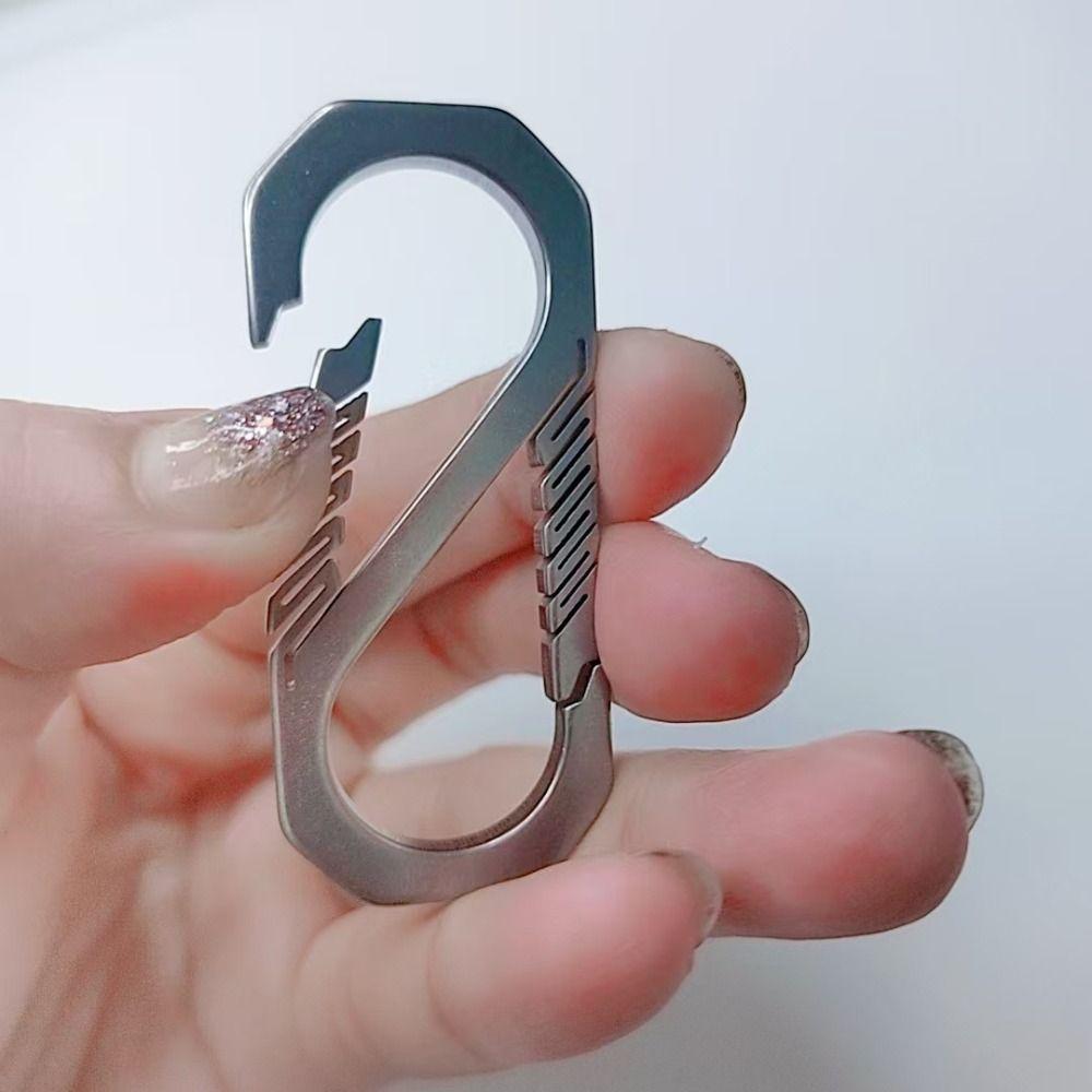Real Titanium Alloy Keychain Portable Keychains Buckle Pendant Man Car Keychain Outdoor Tool