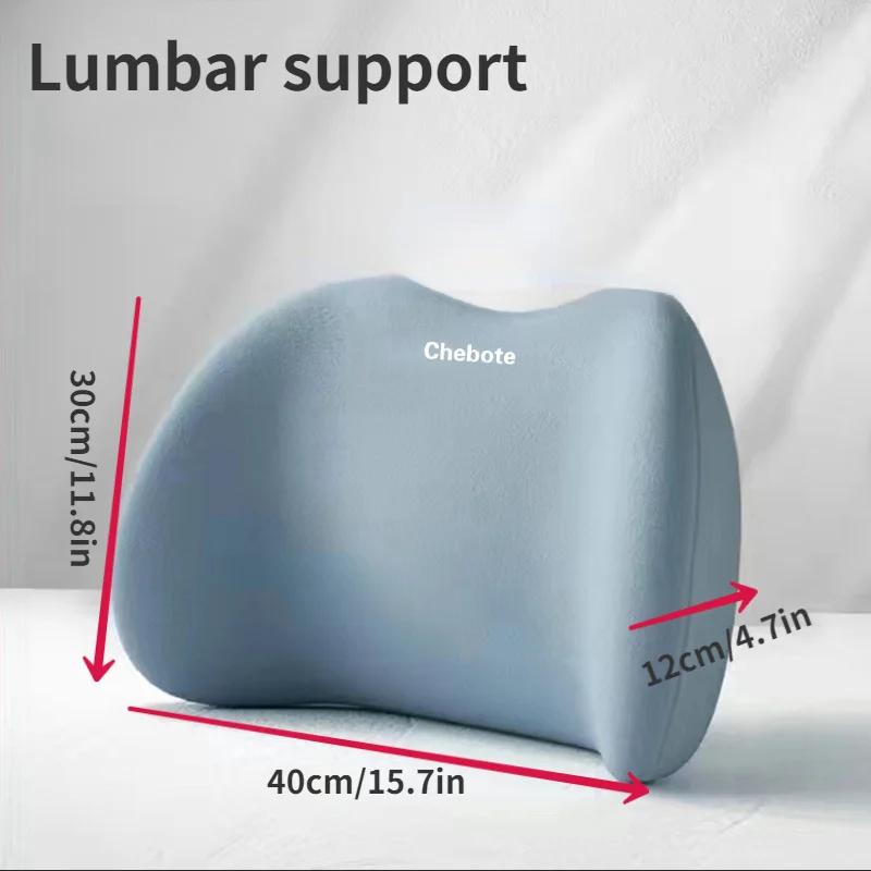 2-in-1 Car Neck & Lumbar Support Pillow Set-2Pcs Adjustable Ergonomic Sponge Rubber Cervical & Backrest Cushion for Seat Comfort