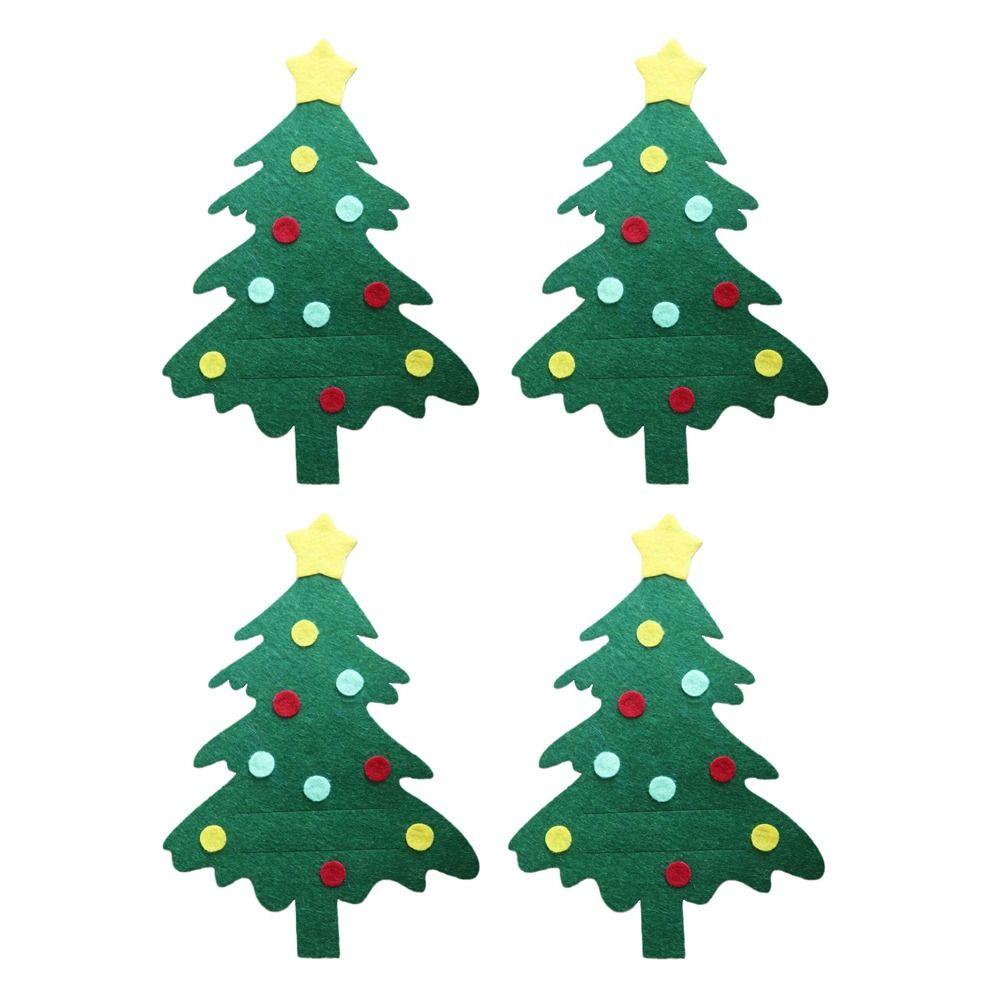 4 шт. Нетканый материал Рождественский держатель для столовых приборов Санта-Клаус Рождественская елка Карман для столовых приборов Сумка для столовых приборов Чехол для столовых приборов с лосем