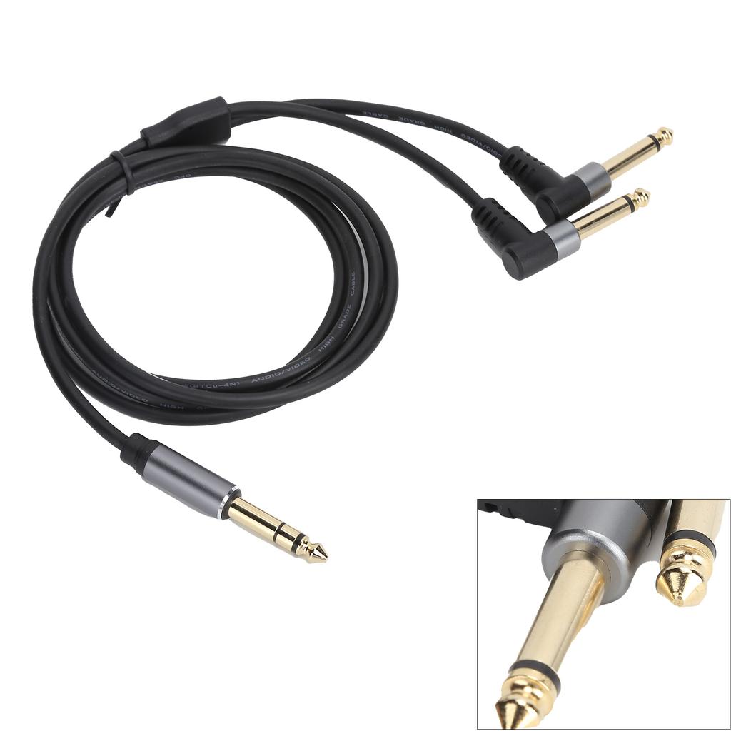 1.5m 4.9ft 6.35mm Stereo to 6.35mm Mono Adapter Cable Male to Male Audio Splitter Cable