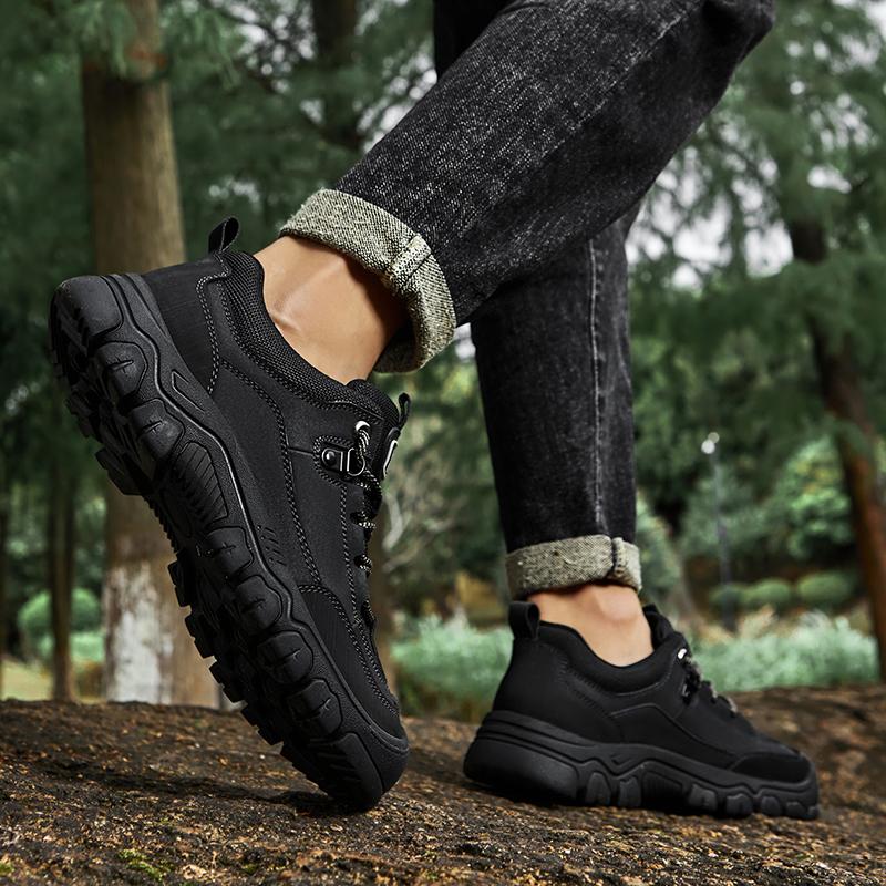 Модная мужская обувь Высокое качество Классические мужские походные ботинки Натуральная кожа Мужская повседневная обувь На шнуровке Мужская удобная обувь для ходьбы