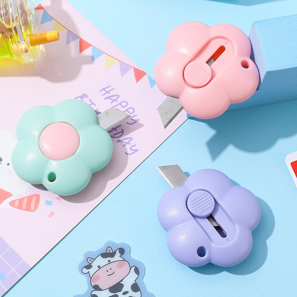 15pcs Mini Utility Knife Cute Portable Flower Cloud Box Cutter Letter Opener Paper Cutting Knife For Home Office
