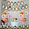 Blue Happy Birthday Penguin Banner Pink Penguin Balloons Penguin Party Supplies Cake Topper  Boy