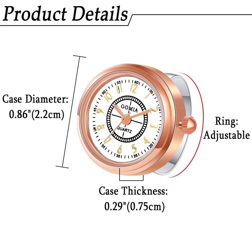 Ring Watch Ladies Free Size Antique 3ATM Waterproof Ring Clock Ring Watch Analog Silver Ladies Fashion Accessory