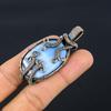 Owyhee Opal Pendant, 999 Copper Wire Wrapped Jewelry, Gemstone Pendant, Gift For Her Handmade Dainty Jewelry