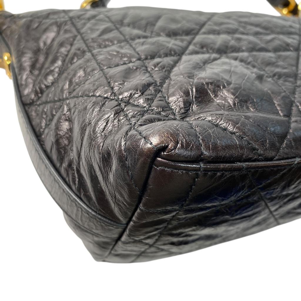 Подержанная женская сумка через плечо Christian Dior из черной кожи