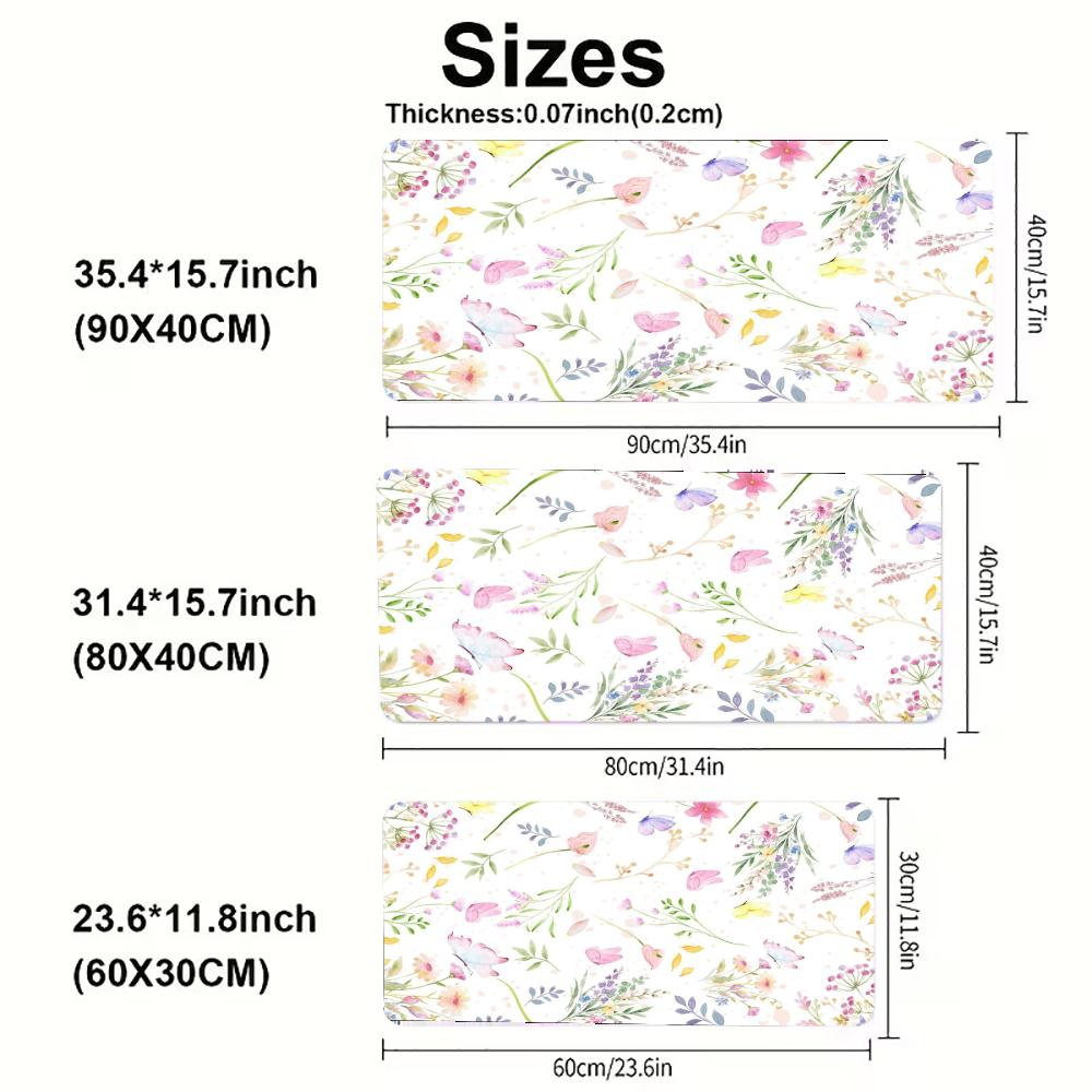 Colorful Watercolor Floral Oil Painting Flower Print Mouse Pad Cushion Mousepads Non Slip Rubber Base Desk Mat Pc Laptop Office