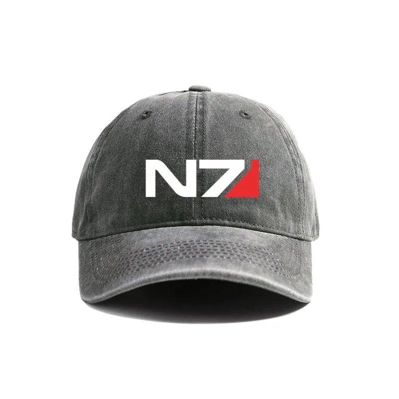2025 Бейсболки Mass Effect N7 Потертые Кепки Кепка Мужчины Женщины Ретро Открытый Воздух Лето Регулируемые Кепки N7 Мода