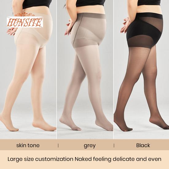 Ультратонкие женские чулки с высокой талией и хорошей эластичностью, бесшовные прозрачные колготки больших размеров с прозрачным дном