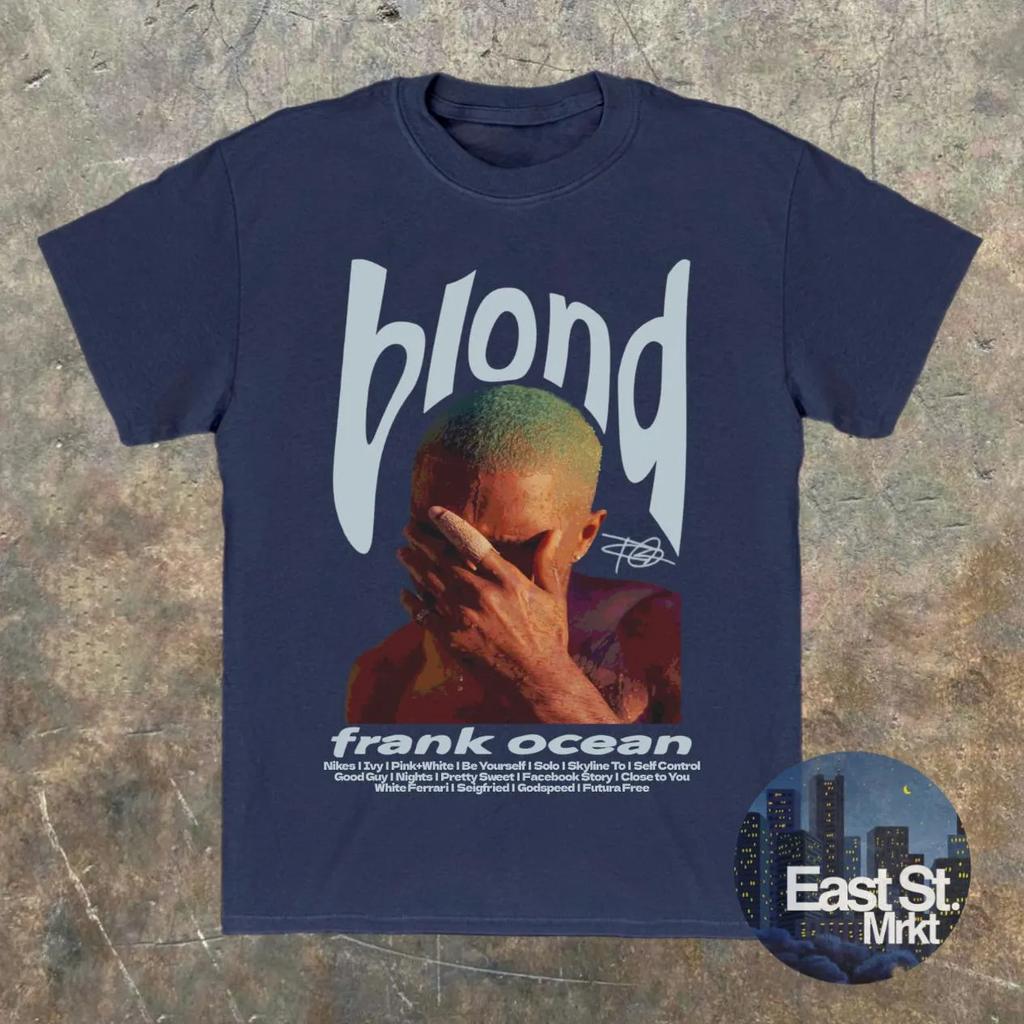 Frank Ocean Blond Album T Shirt Unisex WOMEN Vintage Tracklist Print Tee Casual Short Sleeve Unisex Streetwear Cotton Tops