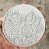 Round Coaster Silicone Mold Epoxy Resin Crystal Mold DIY Coffee Wine Glass Flower Coaster  Plaster Concrete Home Decor Crafts